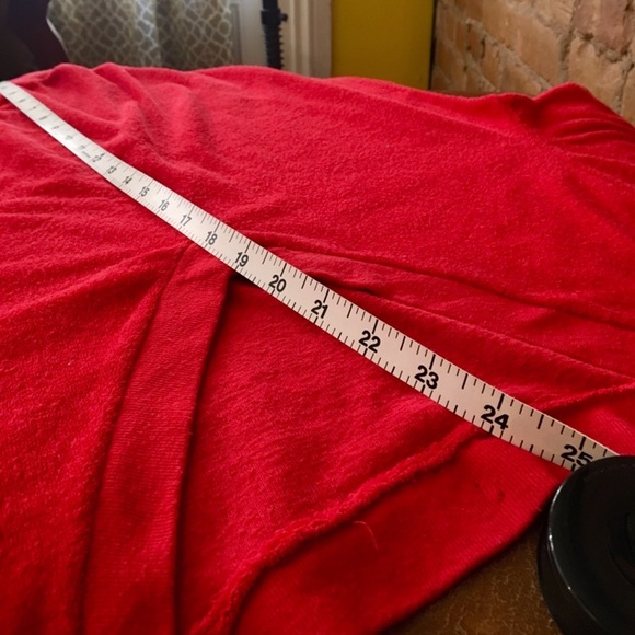 Vintage Red Terrycloth V-Neck Unisex Crew Shirt - Picture 5 of 9